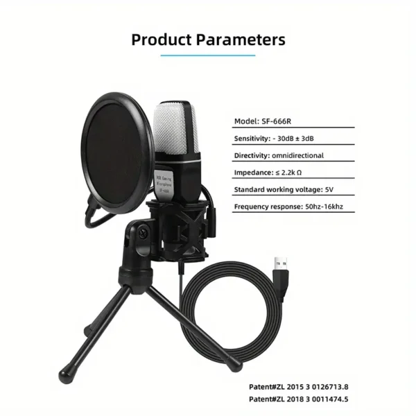 15070662838b4315a87da60183d79b48-goods USB Game Microphone with RGB Lighting